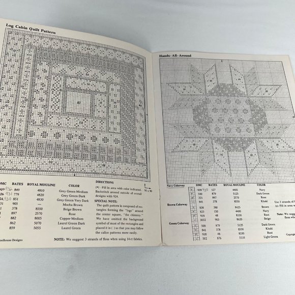 Collectable Quilts Etc Schoolhouse Designs Cross Stitch Booklet Log Cabin Quilt - Picture 3 of 6